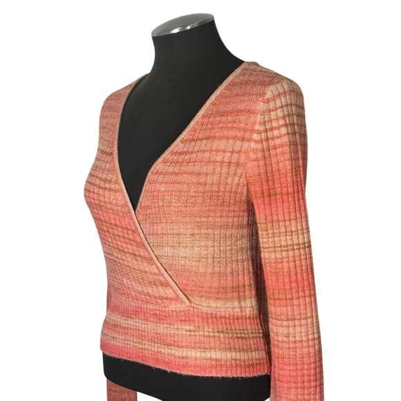 American Eagle – Space Dye Knit Long Sleeve Wrap Crop Top – Medium - Picture 8 of 9